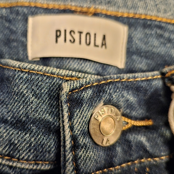NWT Pistola Cara High Waist Distressed Skinny Frayed Hem Cropped Denim Jeans 26 - Picture 5 of 8